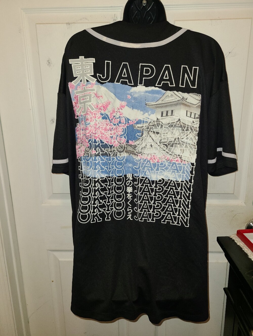 Rare Japan Jersey Styled Short Sleeve Top